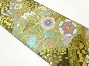 本金唐花模様織出し丸帯